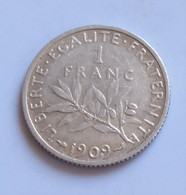 FRANCE 1 FRANC SEMEUSE 1909 ARGENT     (B05 30) - 1 Franc