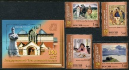 RUSSIA 2006 Tretyakov Gallery 150th Anniversary  MNH / **.  Michel 1333-36 + Block 89 - Unused Stamps