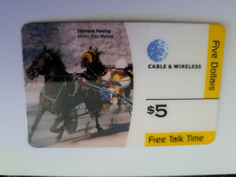 BERMUDA  $ 5,- C&W     / THICK CARD /  BERMUDA HARNESS RACING /  PREPAID CARD  Fine USED  **11281** - Bermude