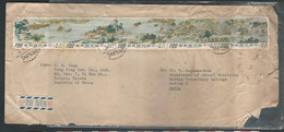 TAIWAN (Republic Of China) To India 1968 , Nature View, Delivery Chop On Backside, Postally Used Cover (**) Very Rare - Briefe U. Dokumente