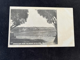 PALESTINE JERUSALEM FROM MOUNT OF OLIVES. EDITION AMERICAN COLONY JERUSALEM, ISRAEL UNDIVIDED POSTCARD 1900' - Palestine