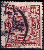 Stamp Imperial China Coil Dragon 1898-1910? 20c Fancy Cancel Lot#137 - Gebraucht