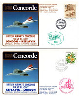 London Keflavik AR 1984 - Concorde BA - First Flight 1er Vol Erstflug - Island Iceland - Storia Postale