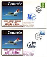 London Oslo  AR 1984 - Concorde BA - First Flight 1er Vol Erstflug - Norway - Briefe U. Dokumente