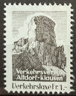 Verkehrsverein Altdorf-Klausen Verkehrstaxe Fr. 1.- - Revenue Stamps