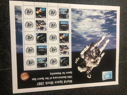 2007 UNITED NATIONS SHEET SPACE MNH FACE 6.50€ - Nuevos