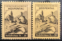 2 Marken Verkehrsverein Hospental Verkehrstaxe - Revenue Stamps