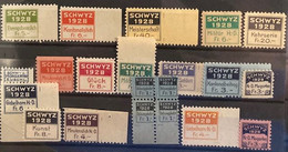 Schützenfest / Schiessmarken Schwyz 1928 - Revenue Stamps