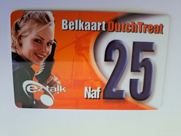 CURACAO NAF 25  BELKAART DUTCHTREAT LADY ON PHONE  EZ TALK  THICK CARD /DIFF BACK SIDE     ** 11334** - Antilles (Neérlandaises)