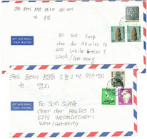Corée - Lot 2 Lettres Avion Pour L'Allemagne - 1991 & 1992 - Corée Du Sud