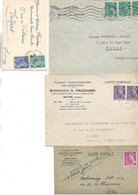 TYPE MERCURE -LOT DE 9 LETTRES ENTIERES  -AFFRANCHISSEMENTS MULTIPLES -1940-1944 - 1921-1960: Periodo Moderno