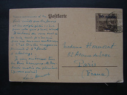 EP. 16. Herrensohr Sarrbruchen. Saargebiet 30 Cent Barré Pour 10 Cent 1921 Vers Paris - Entiers Postaux