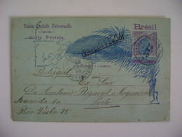 BRAZIL / BRASIL - LETTER TICKET 80 REIS SENT FROM BAHIA TO PORTO (PORTUGAL) IN 1895 IN THE STATE - Storia Postale