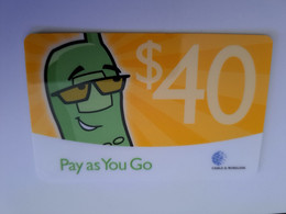 ST VINCENT & GRENADINES   $40,-  PAY AS YOU GO   Prepaid  THICK CARD    Fine Used Card  ** 11358** - St. Vincent & The Grenadines