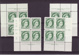 7846) Canada QE II Wilding Block Set Mint No Hinge Plate 2 - Plattennummern & Inschriften