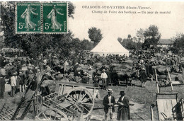 87. HAUTE-VIENNE - ORADOUR SUR VAYRES. Champ De Foire Des Bestiaux. Un Jour De Marché. - Oradour Sur Vayres