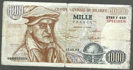 BELGIQUE  Billet De 1000 FR « Théo Lefèvre » - Billet De Propagande électorale » - [ 8] Specimen