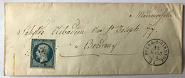 NAPOLEON N°10 25c Bleu Oblitéré Losange PC / Lettre Sans Correspondance - 1852 Louis-Napoleon