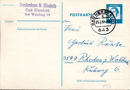 BRD Amtliche Ganzsachen-Postkarte P 79 WSt. "Martin Luther" 15(Pf) Blau, TSt. 25.2.64 BAD HERSFELD - Postkarten - Gebraucht