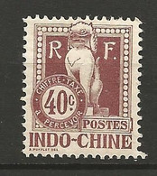 INDOCHINE TAXE N° 12 NEUF* TRACE DE CHARNIERE  Tres Bon Centrage / MH - Timbres-taxe