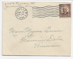 3711 Carta  Janesville 1935, Usa , Al Dorso Viñeta, Label Christmas  Pro Tuberculosos - Cartas