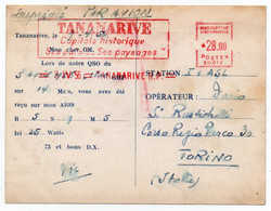 MADAGASCAR - QSO/QSL CARD / RED METER / EMA SATAS SD012 - TANANARIVE 1956 - Madagascar