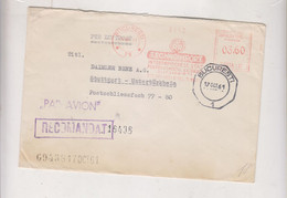 ROMANIA BUCURESTI 1961  Nice Registered  Airmail   Cover To Germany Meter Stamp - Brieven En Documenten