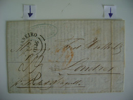 BRAZIL / BRASIL - MARITIME LETTER WITH POSTAL MARK SENT FROM RIO DE JANEIRO TO LONDON IN 1846 IN THE STATE - Lettres & Documents