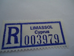 CYPRUS  AIR LETTER REGISTERED   VIGNETTES  LIMASSOL - Andere & Zonder Classificatie