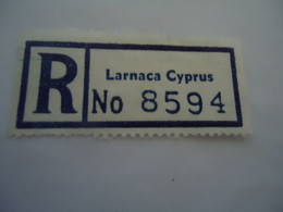 CYPRUS  AIR LETTER REGISTERED   VIGNETTES  LARNACA - Sonstige & Ohne Zuordnung