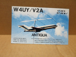 ANTIGUA Carte Radio Amateur AVIATION - Antigua Und Barbuda