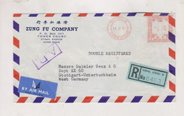 HONG KONG 1961  Airmail  Registered Cover To Germany Meter Stamp - Storia Postale