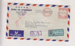 HONG KONG 1961  Airmail  Registered Cover To Germany Meter Stamp - Lettres & Documents