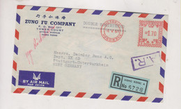 HONG KONG 1961  Airmail  Registered Cover To Germany Meter Stamp - Covers & Documents