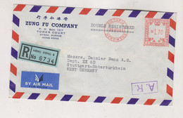 HONG KONG 1961  Airmail  Registered Cover To Germany Meter Stamp - Brieven En Documenten