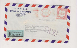 HONG KONG 1961  Airmail  Registered Cover To Germany Meter Stamp - Covers & Documents