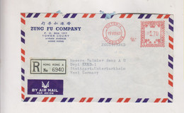 HONG KONG 1963  Airmail  Registered Cover To Germany Meter Stamp - Brieven En Documenten