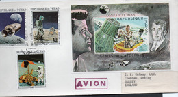 SPACE - CHAD - 1970 - KENNEDY / SPACE  SET FO 3 + S/SHEET ON ILLUSTRATED FDC - Africa