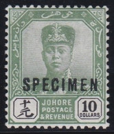 Johore     .      SG  .     125  Specimen  (2 Scans)       ,    *   .      Mint-hinged - Johore