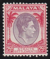 Straits  Settlements      .      SG  .     286  (2 Scans)         .  *          .   Mint-hinged - Straits Settlements