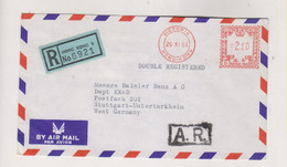 HONG KONG 1964  Airmail  Registered Cover To Germany Meter Stamp - Covers & Documents