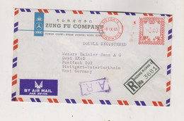 HONG KONG 1965  Airmail  Registered Cover To Germany Meter Stamp - Brieven En Documenten