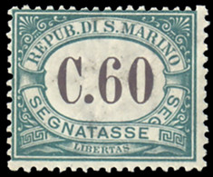 SAN MARINO 1897 SEGNATASSE 60 CENT. (Sass. 5) NUOVO INTEGRO ** OFFERTA! - Portomarken