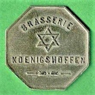 BRASSERIE GRUBER / KOENIGSHOFFEN  / GRUBER & Cie / ETOILE DE DAVID / LAITON / 4.41 G / 25 Mm - Monétaires / De Nécessité