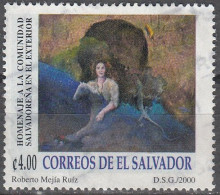 El Salvador 2000 Michel 2245 O Cote (2008) 3.00 Euro Tableau Roberto Mejía Ruiz En Chemin Cachet Rond - El Salvador
