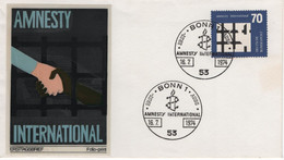 Germany Deutschland 1974 FDC Amnesty International, Canceled In Bonn - 1971-1980