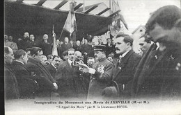 Inauguration Du Monument Aux Morts De JARVILLE (54) - L' Appel Des Morts Par M. Le Lieutenant ROVEL - Inaugurations