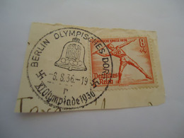 GERMANY REICH   USED  STAMPS POSTMARK OLYMPIC GAMES BERLIN  1936 - Ete 1936: Berlin