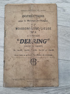 Instructions Pour Le Montage Et L'emploi De La Moissonneuse-lieuse N°5 à Chevaux Deering Coupe Droite - Do-it-yourself / Technical