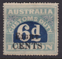 AUSTRALIA REVENUE 8 CENTS OVERPRINTED CUSTOMS DUTY - Steuermarken